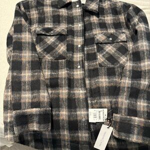 Treasure & Bond Gray Plaid Shacket